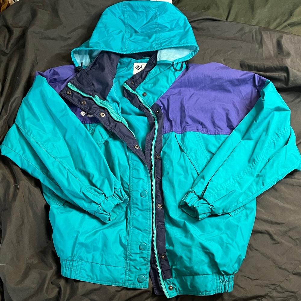 Columbia Turquoise and Dark Blue Jacket